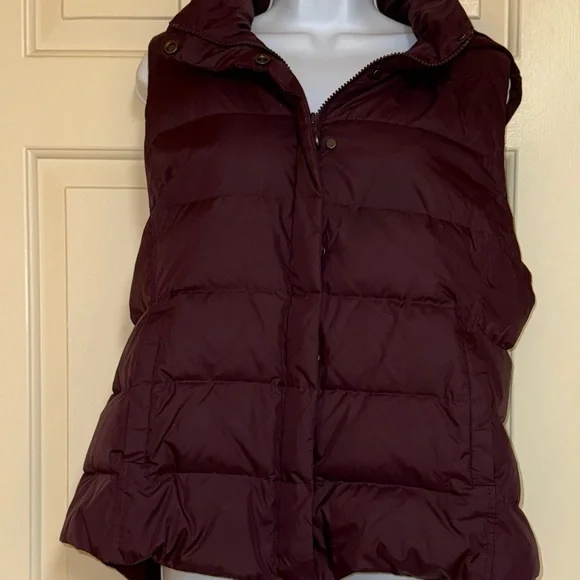 Eileen Fisher Plum/Eggplant Hooded Puffer Vest - Picture 2 of 9
